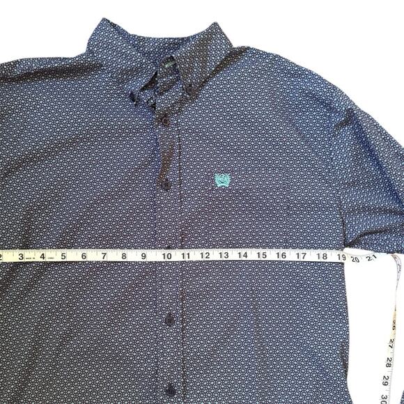 Cinch Boys’ Blue Print Button Down Long Sleeve Shirt Western Size XXL 16-18 - Picture 7 of 10